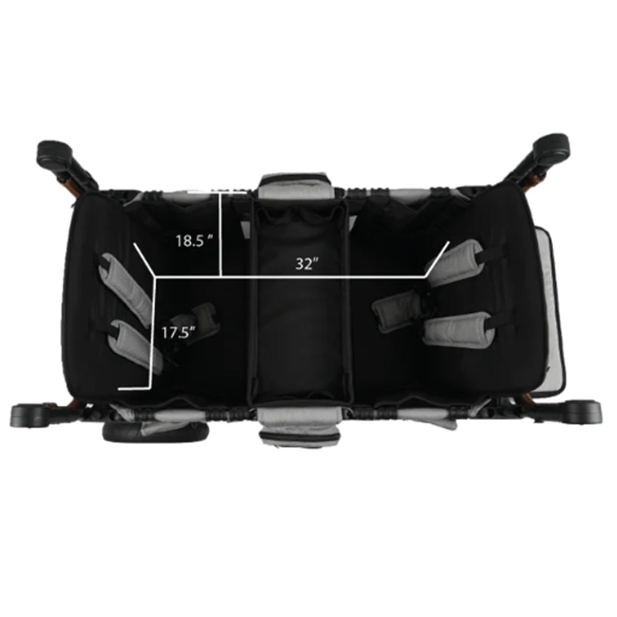 Keenz XC Luxury 2-Kid Push Pull Kid Wheeled Stroller Wagon w/ Canopy, Charcoal - VMInnovations
