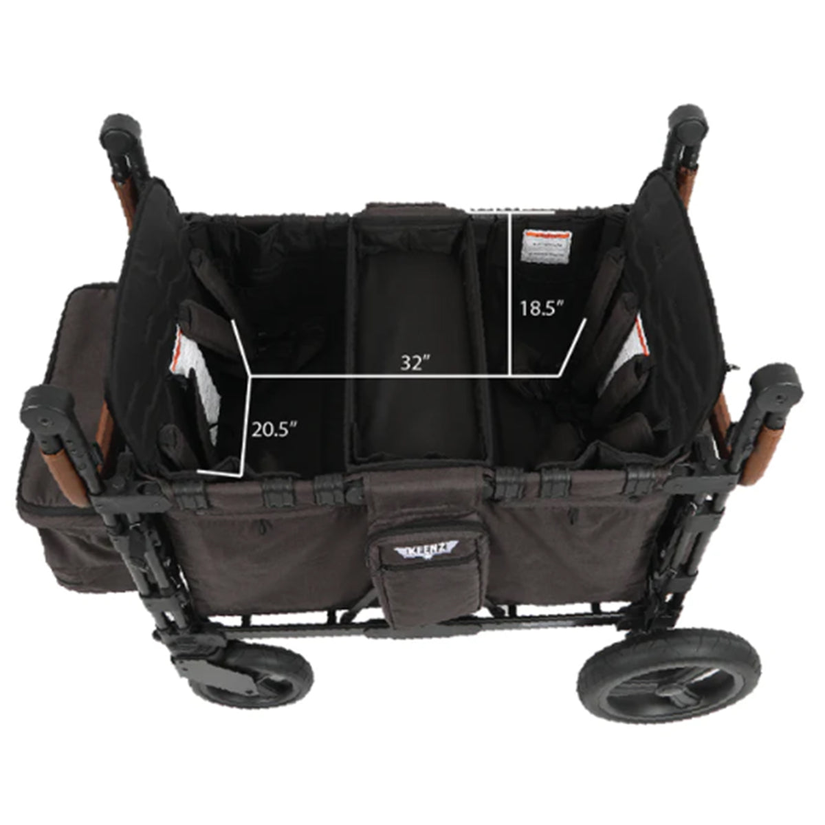 Keenz XC Plus 4 Child Luxury Stroller Wagon with Mesh Canopy and Sides, Charcoal - VMInnovations