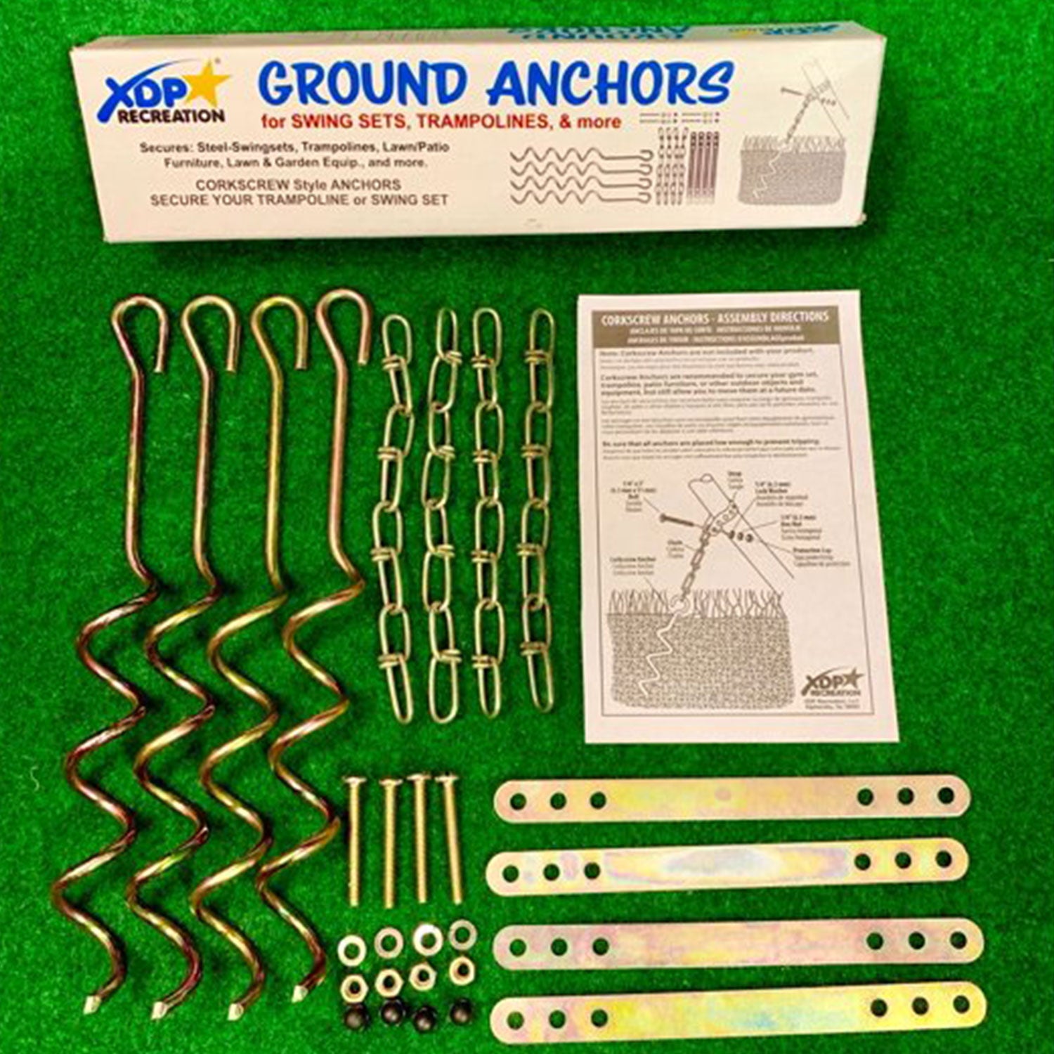 XDP Recreation Swing Set Trampoline & Patio Furniture Metal Ground Anchor Kit