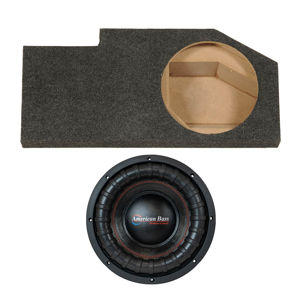 American Bass XFL 1044 10 Inch 2000 Watt Subwoofer Speaker with Dodge Enclosure