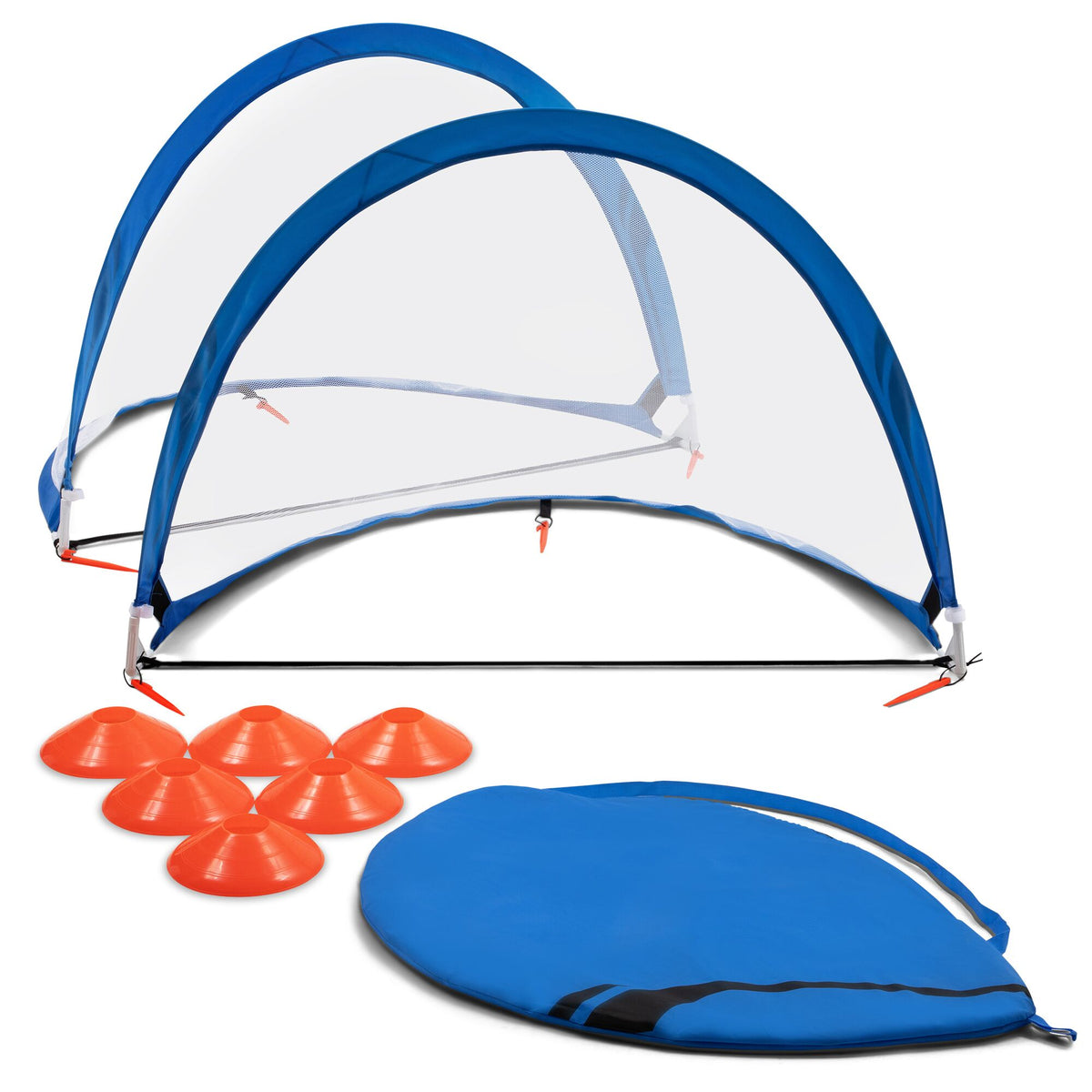 Training Equipment Pair of 4 Foot Pop Up Soccer Goals with Disc Cones (Used)
