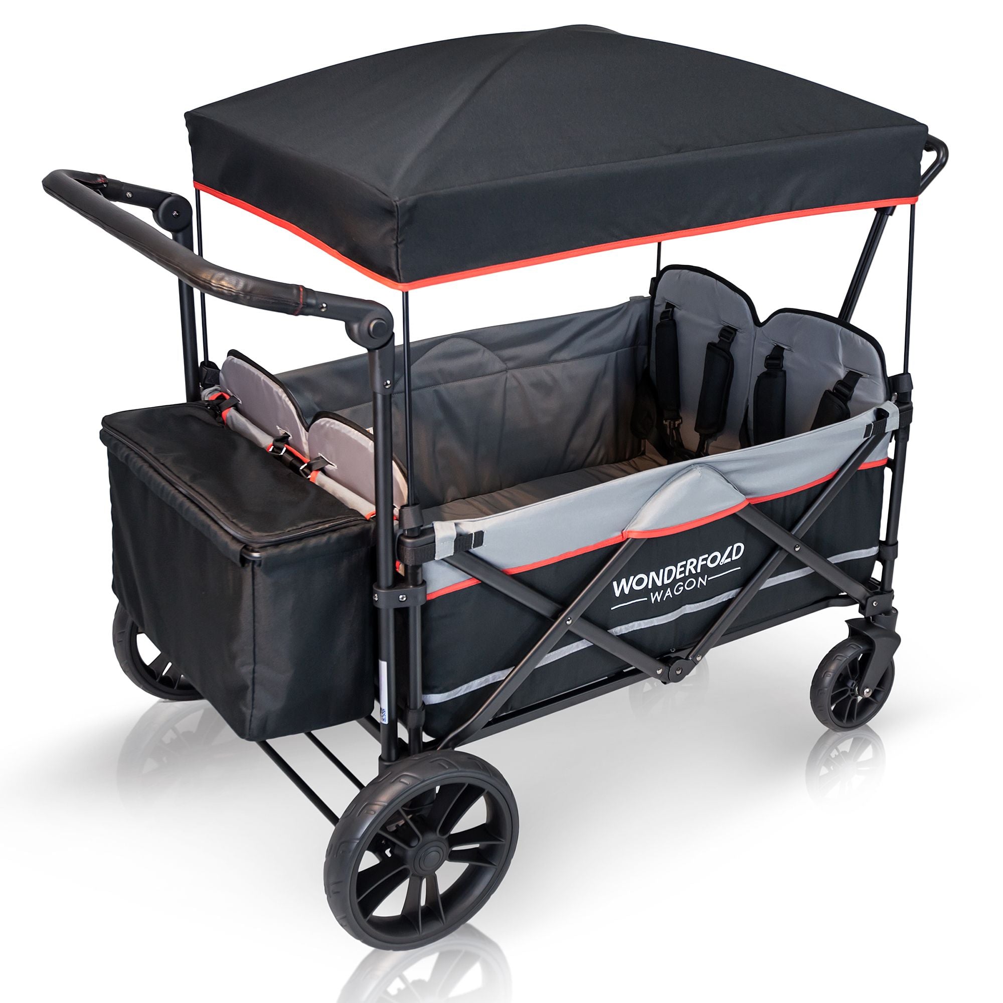 WONDERFOLD 4-Passenger Stroller Wagon with Canopy and 5-Point Harness (Open Box)