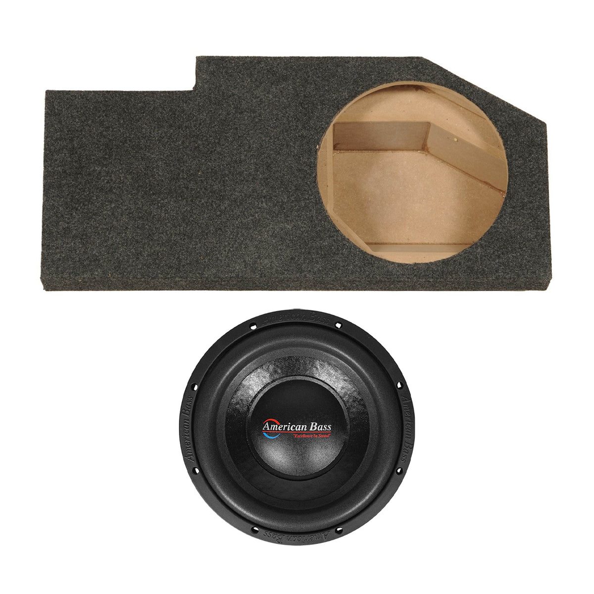 American Bass XO 1044 10 Inch 600 Watt Subwoofer Speaker with Dodge Enclosure