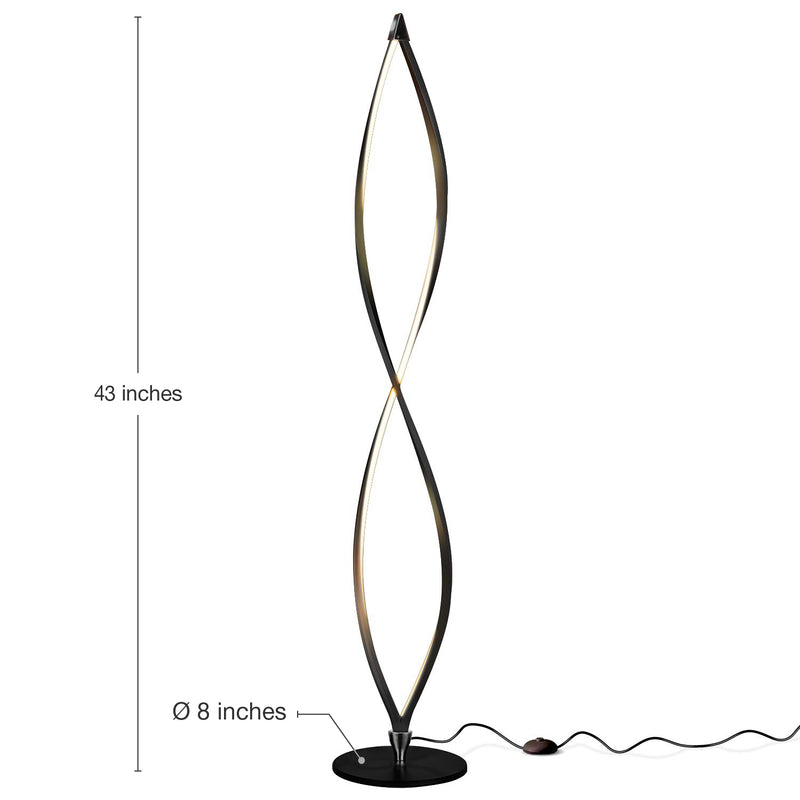 Brightech Twist LED Spiral Decorative Standing Floor Lamp with Dimmer (Open Box)