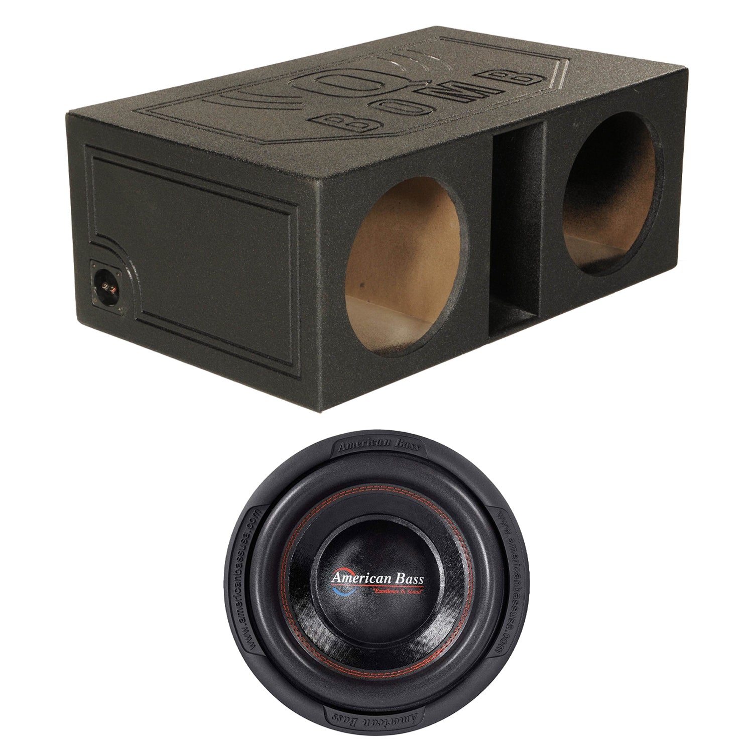 American Bass XR 12 D4 12 Inch 2400 Watt Subwoofer Speaker with Dual Enclosure Box