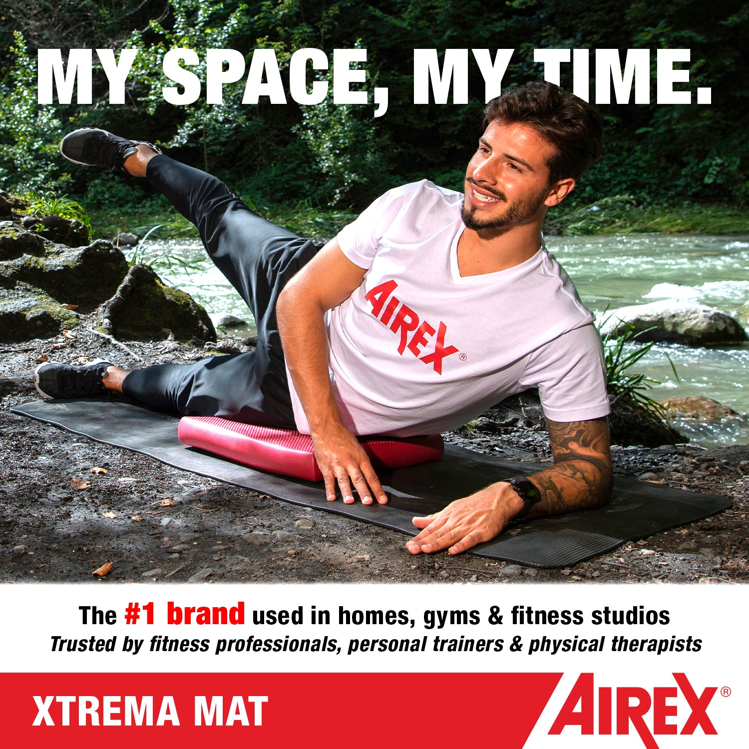 Airex 180 Closed Cell Foam Fitness Mat for Yoga, Pilates, and More, Black (Used) - VMInnovations