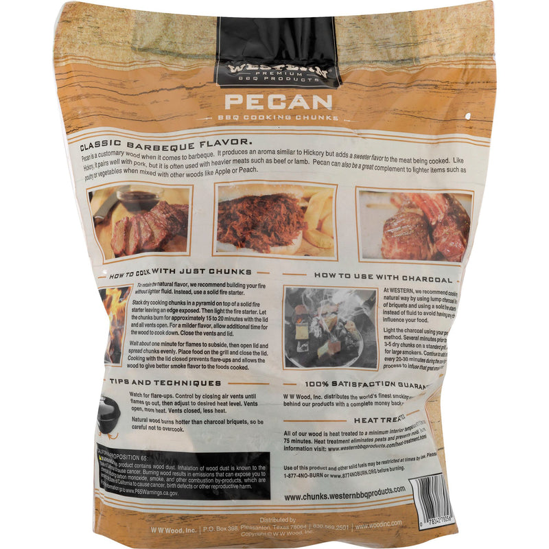 Western BBQ Products Pecan Barbecue Cooking Chunks, 570 Cubic Inches (4 Pack)