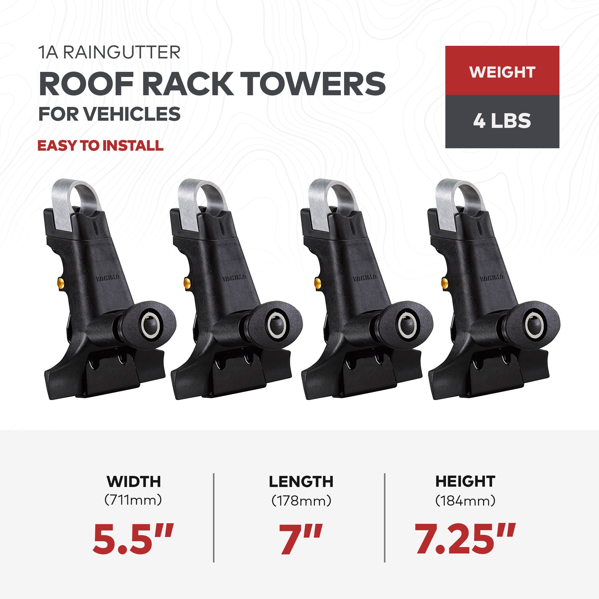 Yakima 1A Roof Rack Towers for Vehicles, Compatible w/Yakima Roundbar (Open Box) - VMInnovations