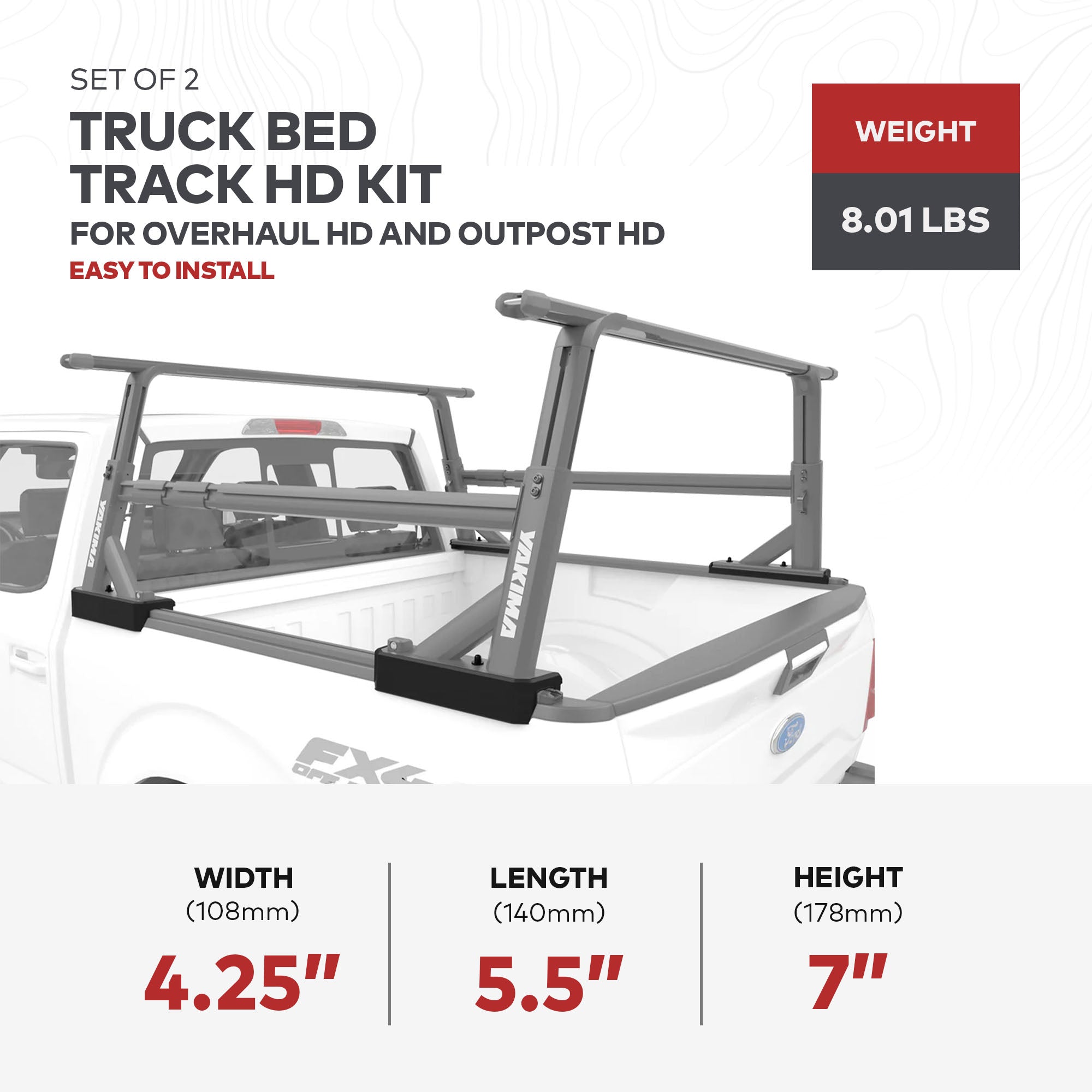 YAKIMA Truck Bed Track HD Kit for OverHaul HD & OutPost HD (2Pc), Black (Used) - VMInnovations