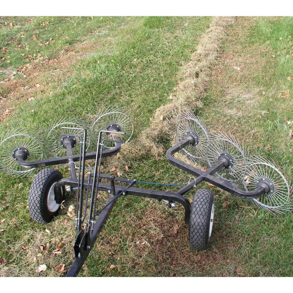 Yard Tuff 60” Steel Tow Behind Acreage Rake Lawn Sweeper with Pin Style Hitch - VMInnovations
