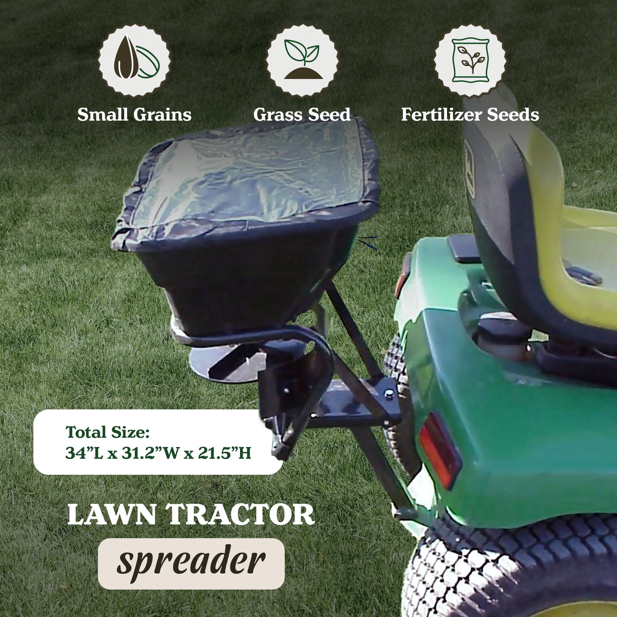 Field Tuff 12V Lawn Tractor 80lb Capacity Seed & Fertilizer Spreader (Open Box) - VMInnovations