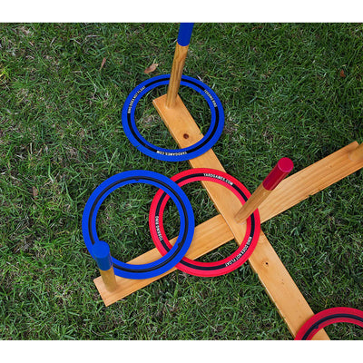 YardGames Outdoor Giant Wooden Ring Toss Lawn Game w/ Soft Touch Throwing Rings