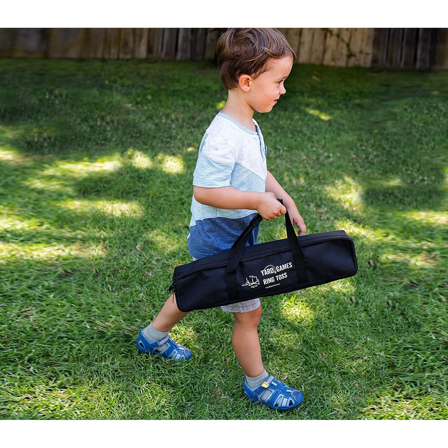YardGames Portable Outdoor Playground Wooden Ring Toss Game with Carrying Case - VMInnovations