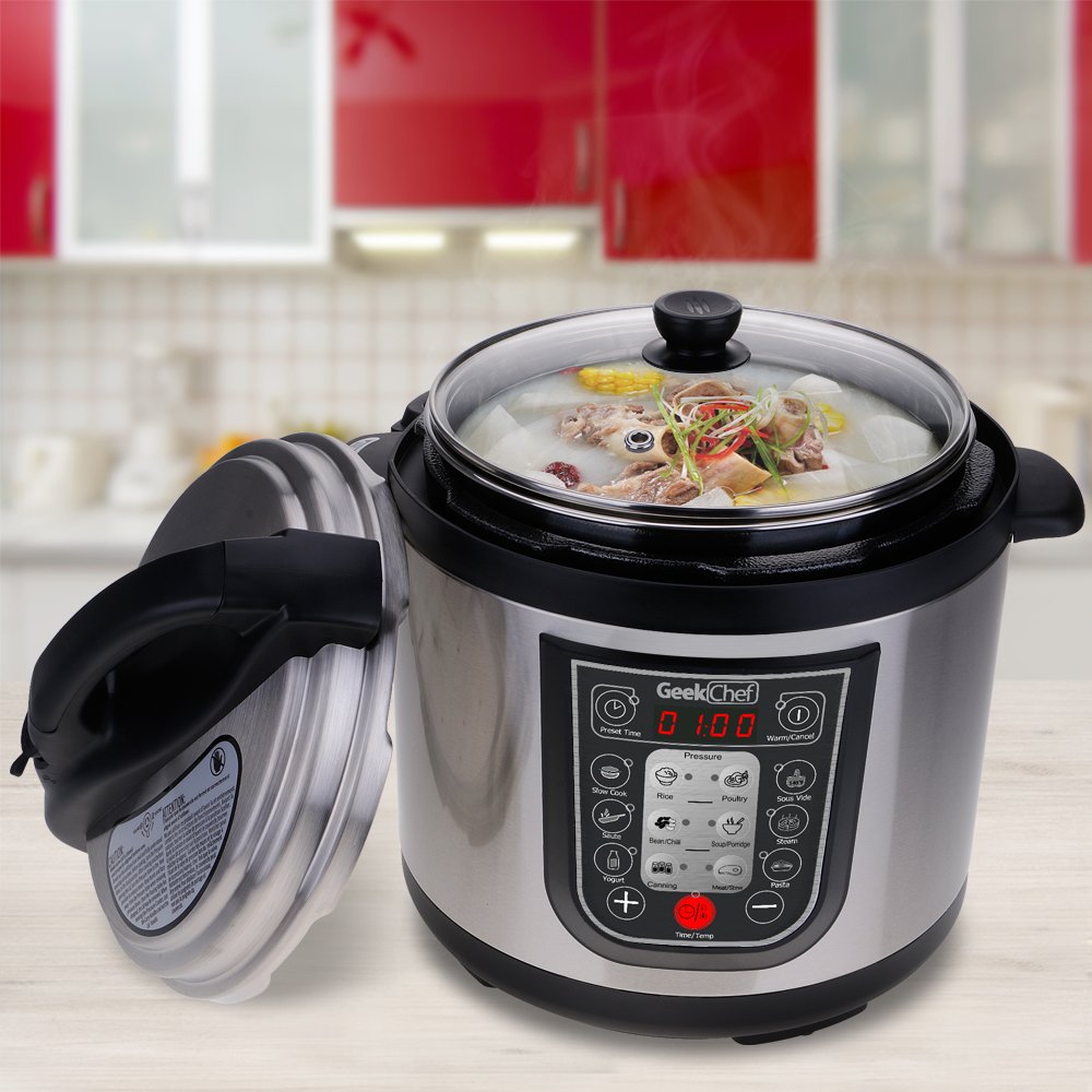 Geek Chef Multi Function 6 Quart Electric Slow and Pressure Cooker (Open Box)