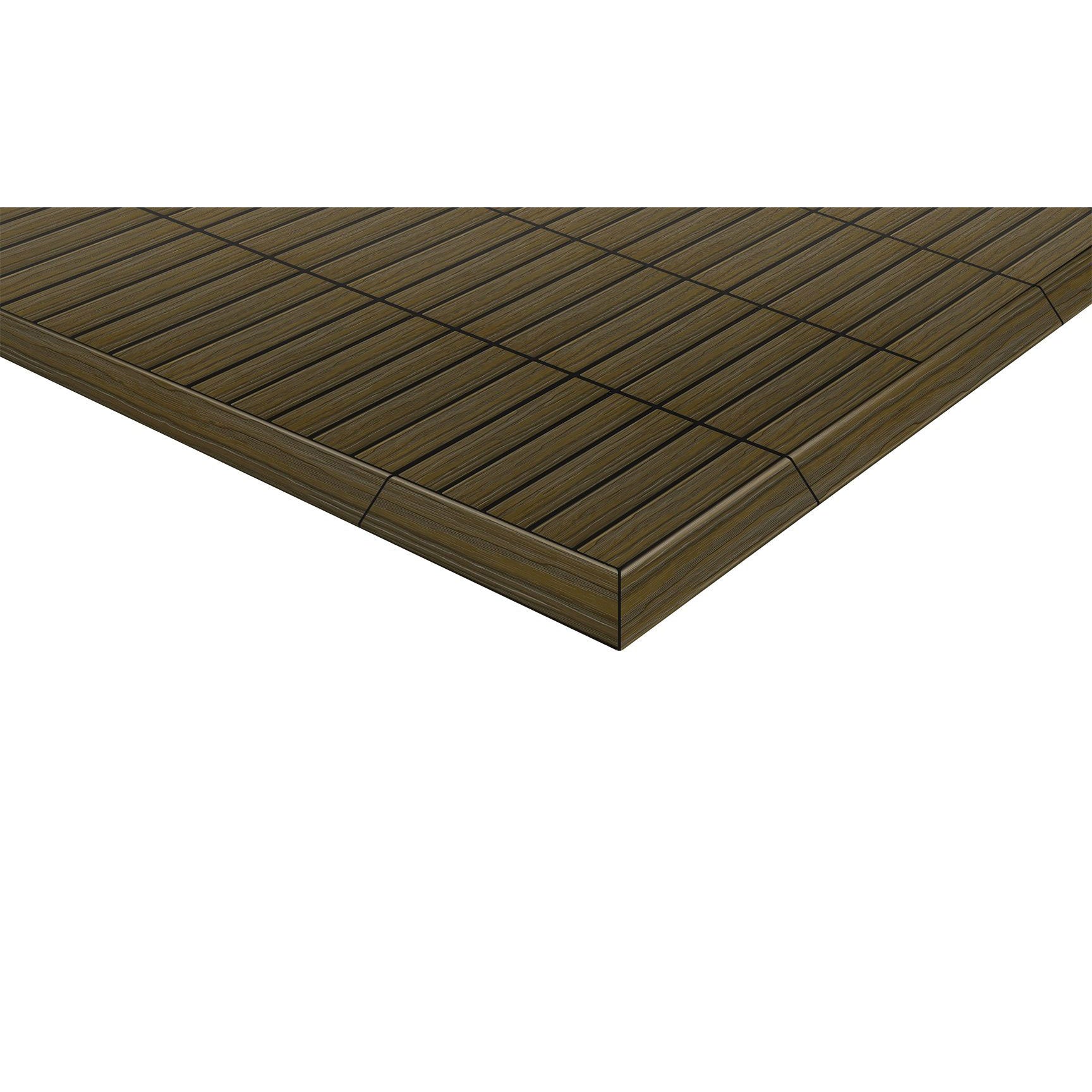 AURA 24 x 3 Inch Interlocking Deck Trim Transition Piece, Brown (4 Pack) (Used)