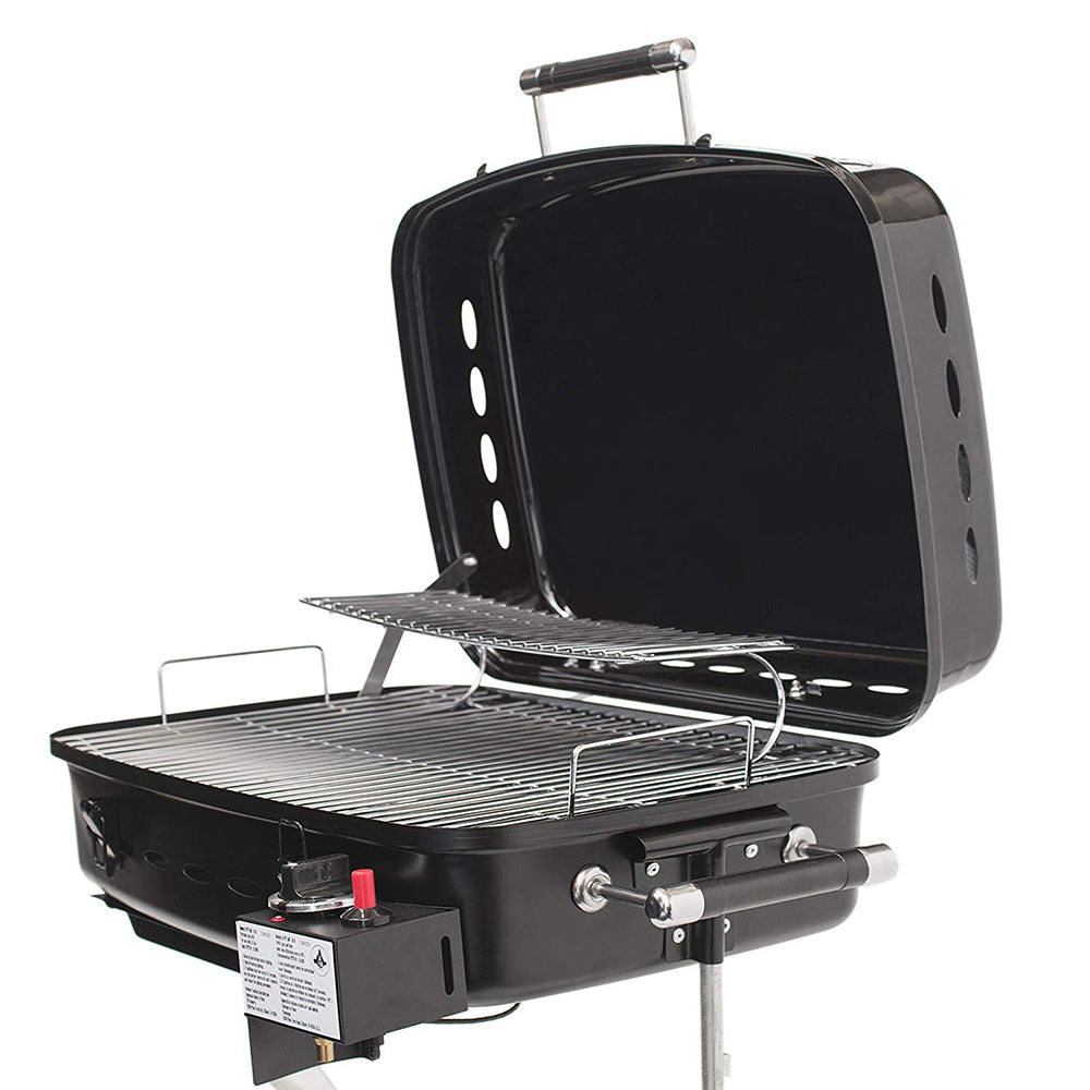 Flame King RV Trailer Mount 214 Square Inch Propane Gas Grill, Black (Open Box)