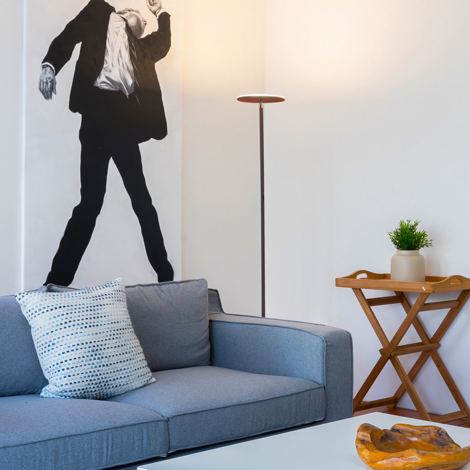 Brightech Sky Flux LED Torchiere Bright Touch Sensor Floor Lamp, Black(Open Box)