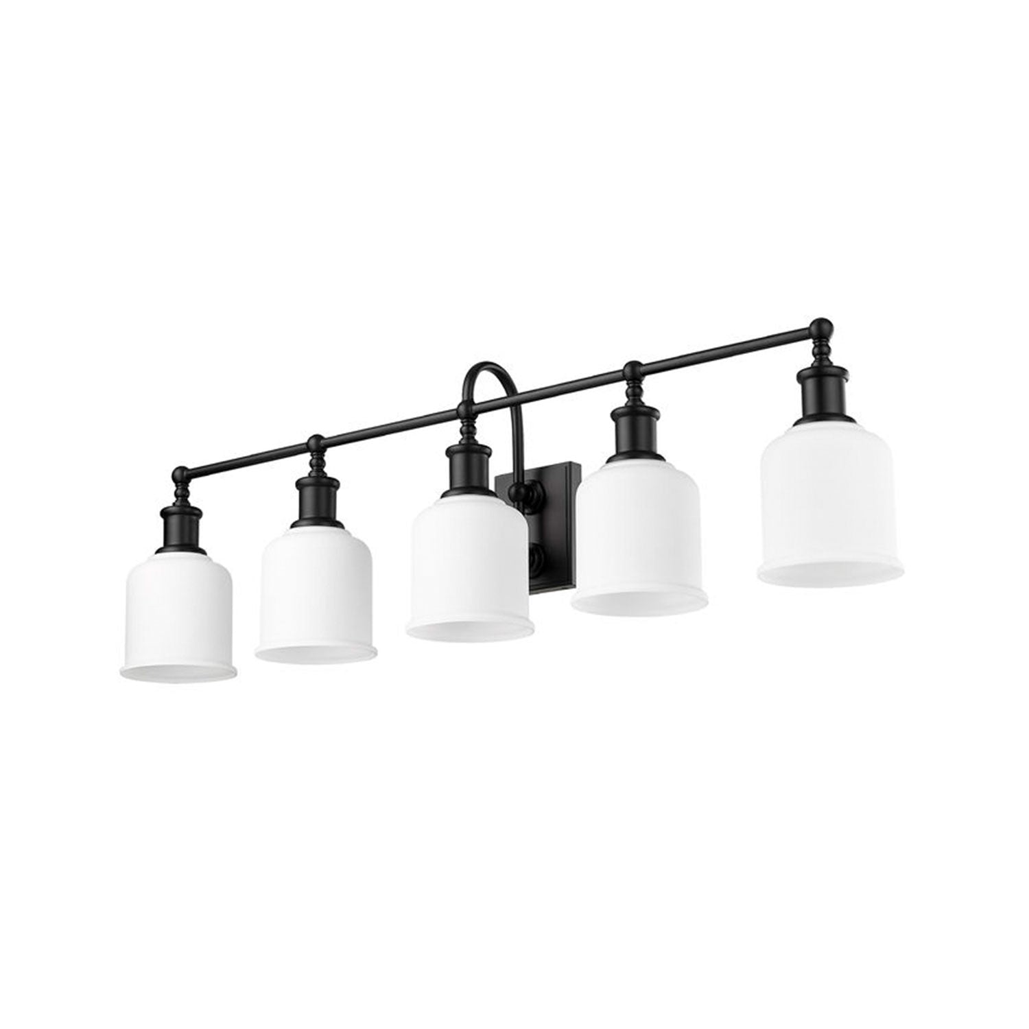 Z-Lite B Bryant 12-Inch 5 Light Vanity Wall Mount Light, Matte Black (Open Box) - VMInnovations