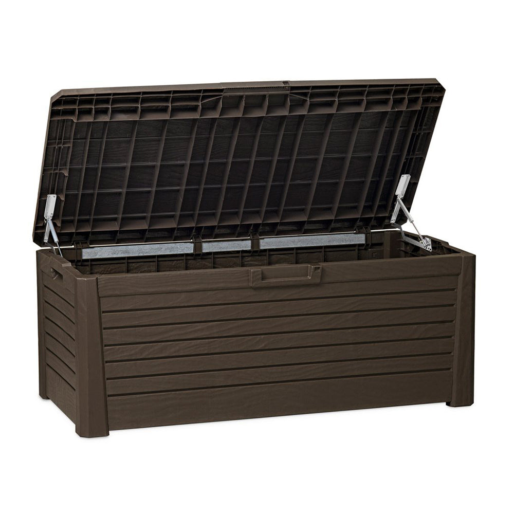 Toomax Florida Heavy Duty 145 Gallon Novel Resin Outdoor Storage Deck Box, Brown - VMInnovations