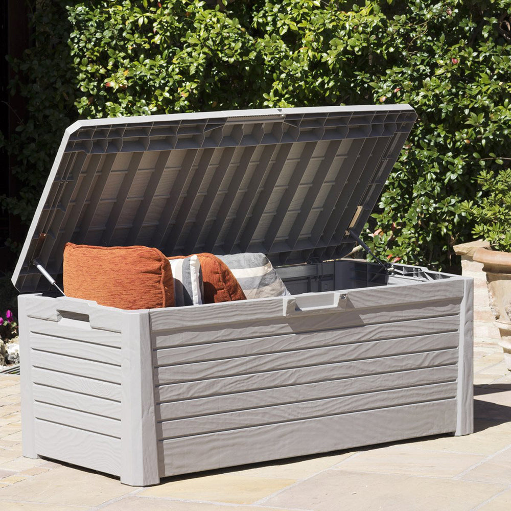 Toomax Florida Deck Storage Box Bench for Furniture, 145 Gallon (Grey)(Open Box)