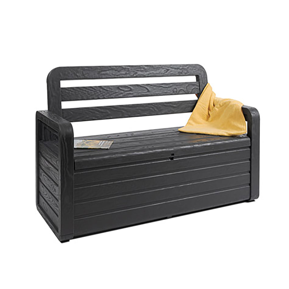 Toomax Foreverspring 70 Gallon Deck Storage Box Chest Bench, Dark Gray (Used) - VMInnovations