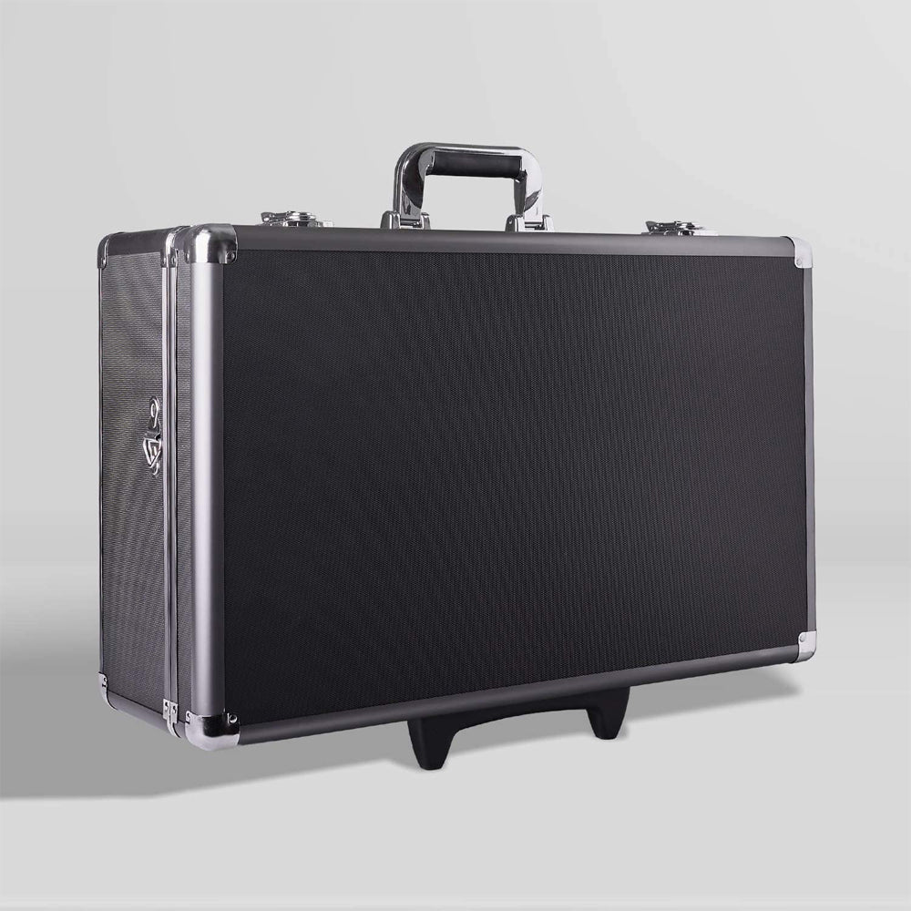Zeikos Deluxe Large Hard Shell Protective Storage Rolling Case w/ Strap, Black