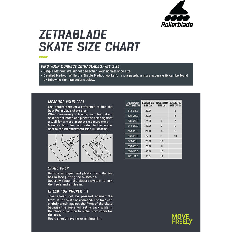 Rollerblade Zetrablade Elite Mens Fitness Inline Skates, Size 10, Black and Lime