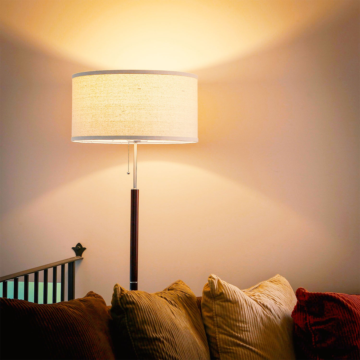 Brightech Carter Mid Century 65" Standing Pole LED Floor Lamp, Wood (Open Box) - VMInnovations