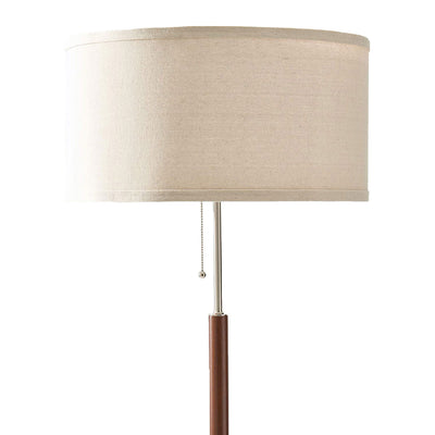 Brightech Carter Mid Century 65" Tall Free Standing Pole LED Floor Lamp, Wood