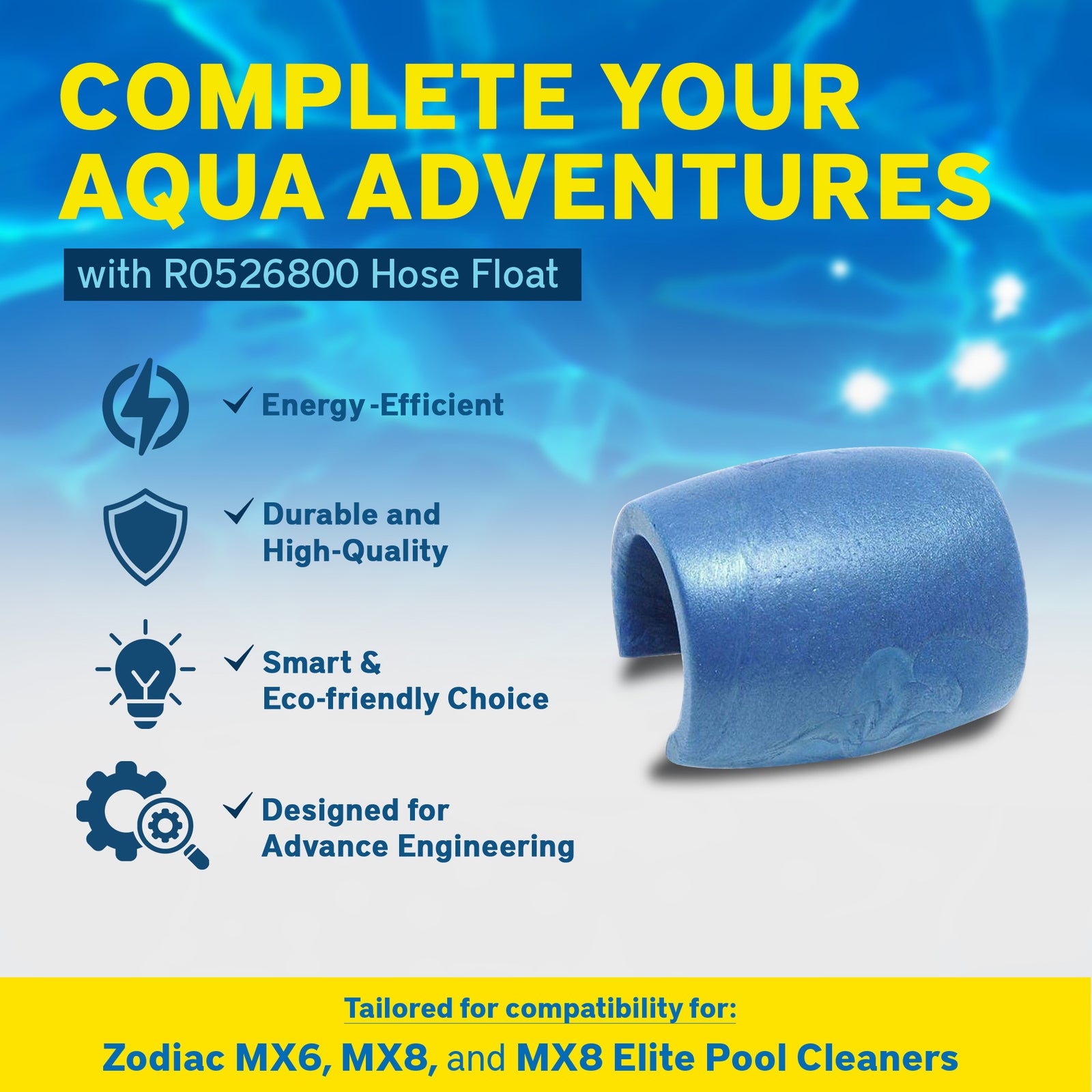 Zodiac Pool Systems Hose Float for Baracuda Swimming Pool Cleaners MX6 & MX8 - VMInnovations