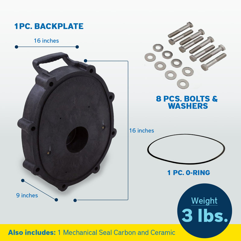 Zodiac Backplate Replacement Kit for Select Zodiac Jandy Pool and Spa Pumps