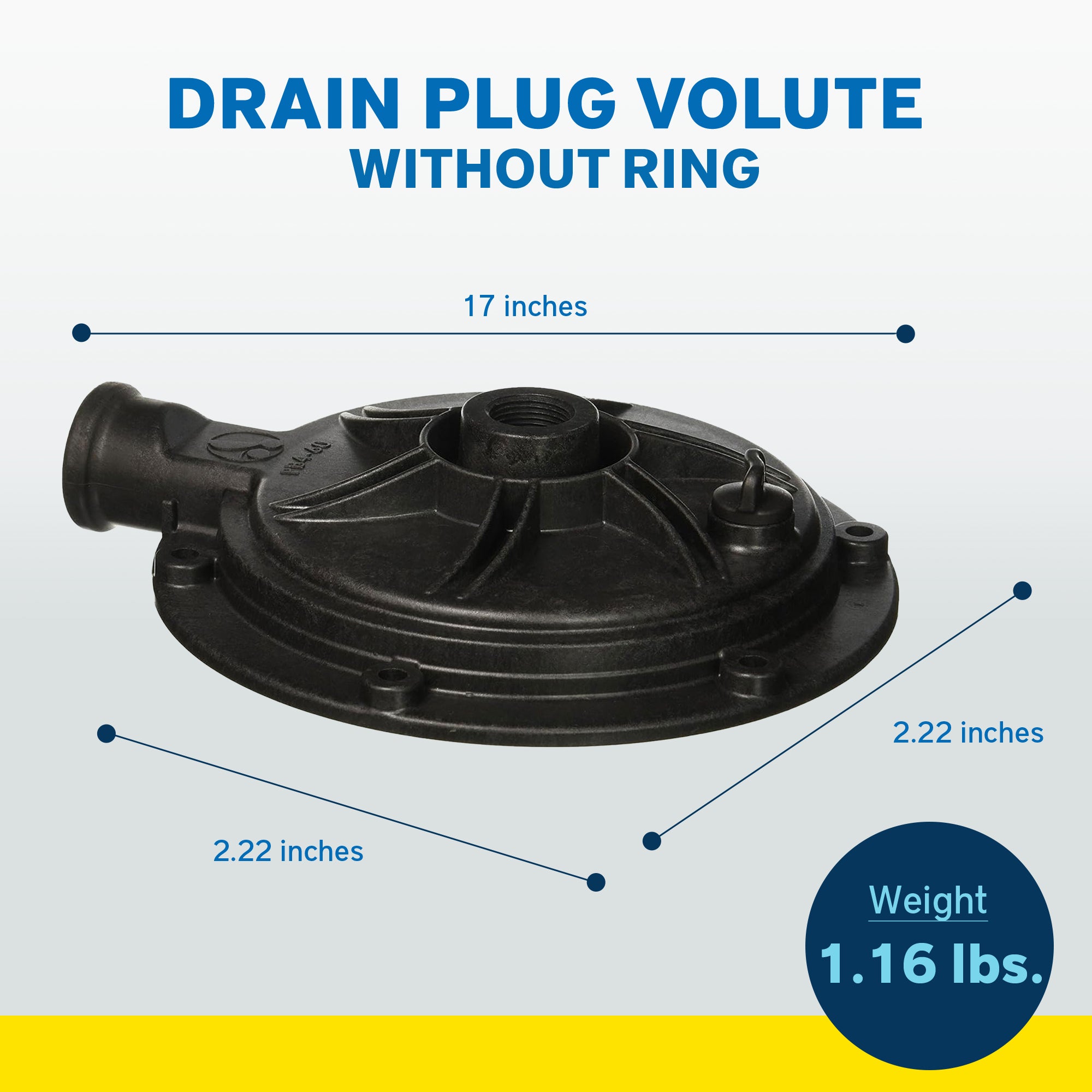 Zodiac Pool Systems Drain Plug Volute without Ring for Swimming Pool Maintenance