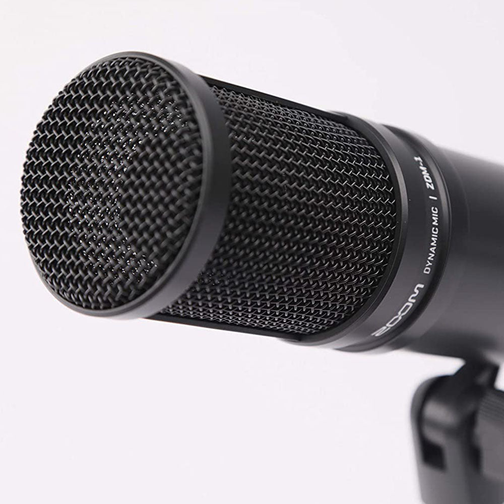 Zoom Dynamic Microphone Digital Audio Recorder with Pyle Spring Arm Floor Stand