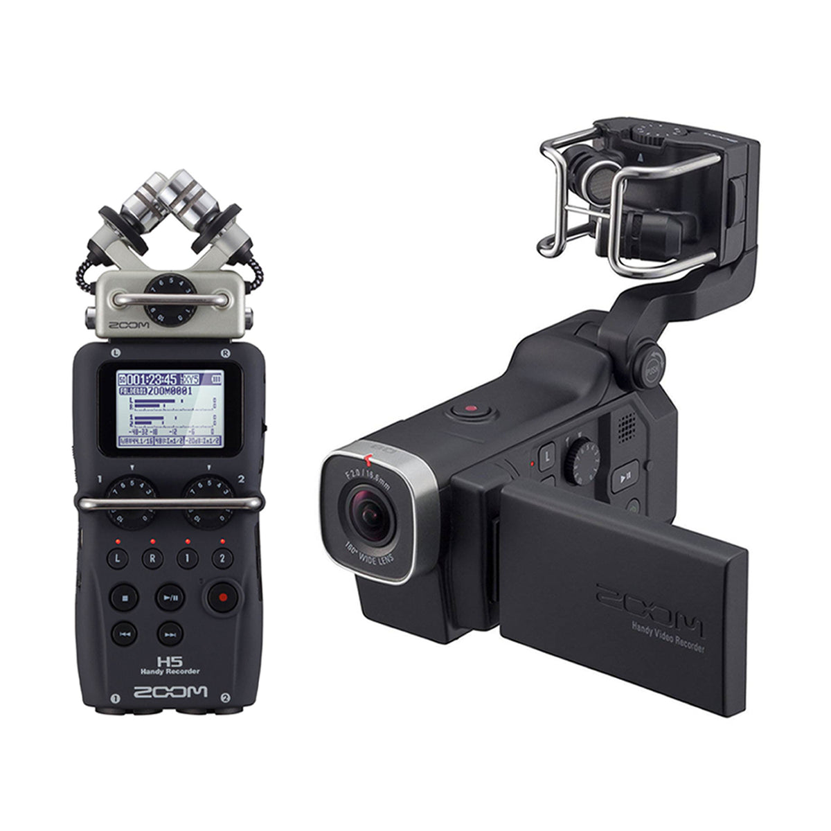Zoom H5 Portable 4 Track Digital Audio Recorder and Q8 Video Professional Camera