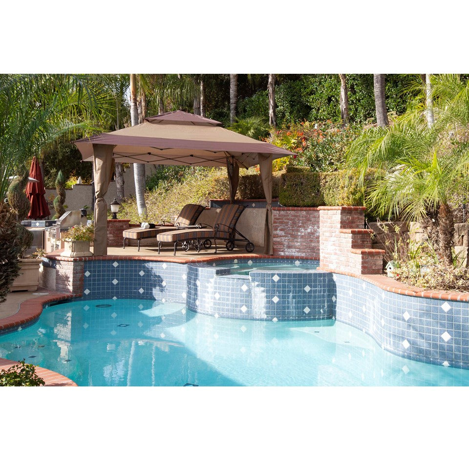 Z-Shade 13 x 13 Foot Instant Gazebo Canopy Patio Shelter Tent, Tan Brown (Used) - VMInnovations