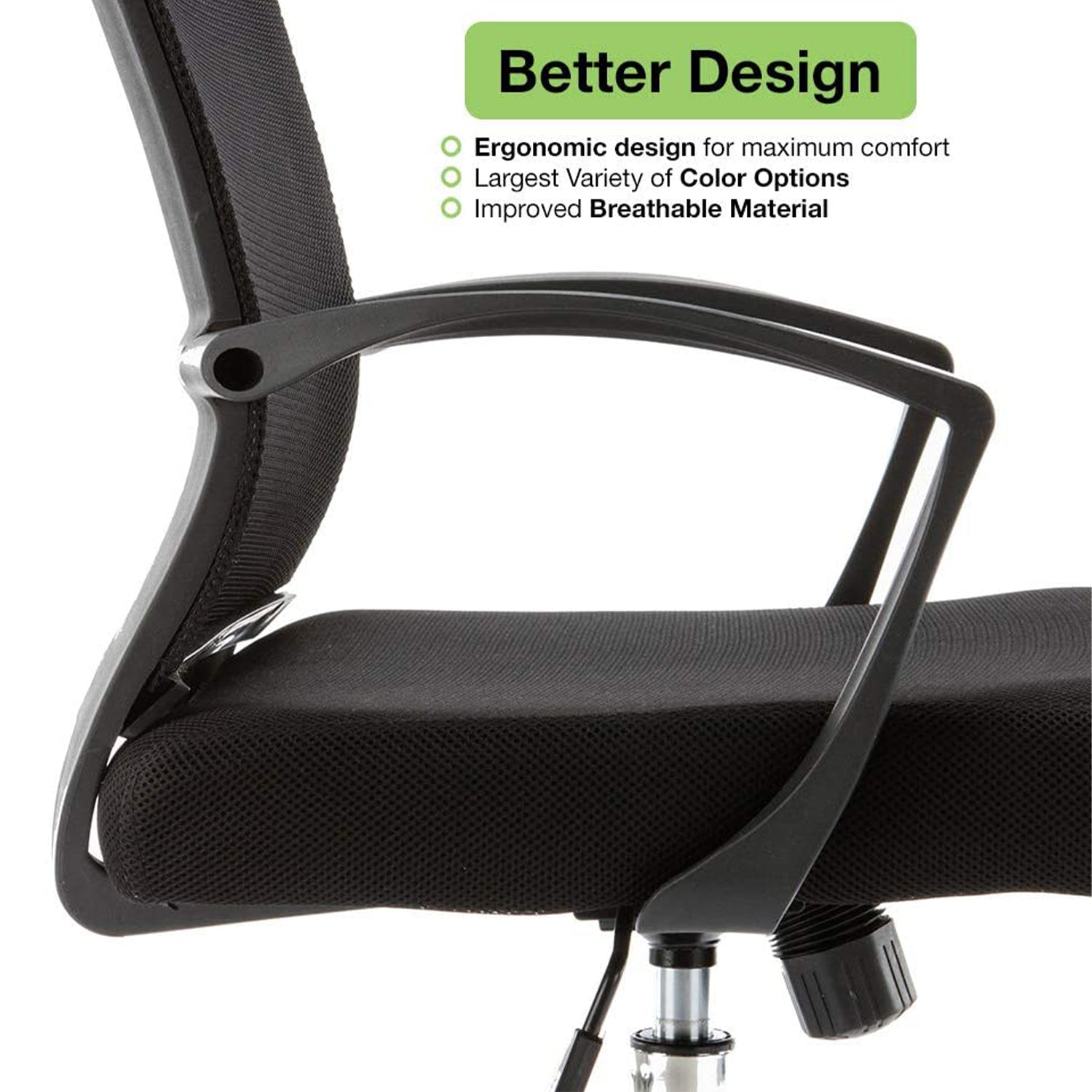 Modern Home Zuna Ergonomic Nylon Rolling Chair, Black (Used) - VMInnovations