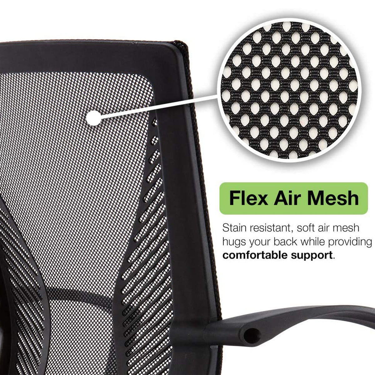 Modern Home Zuna Ergonomic Mesh Mid Back Office Desk Rolling Chair, Black & Lime