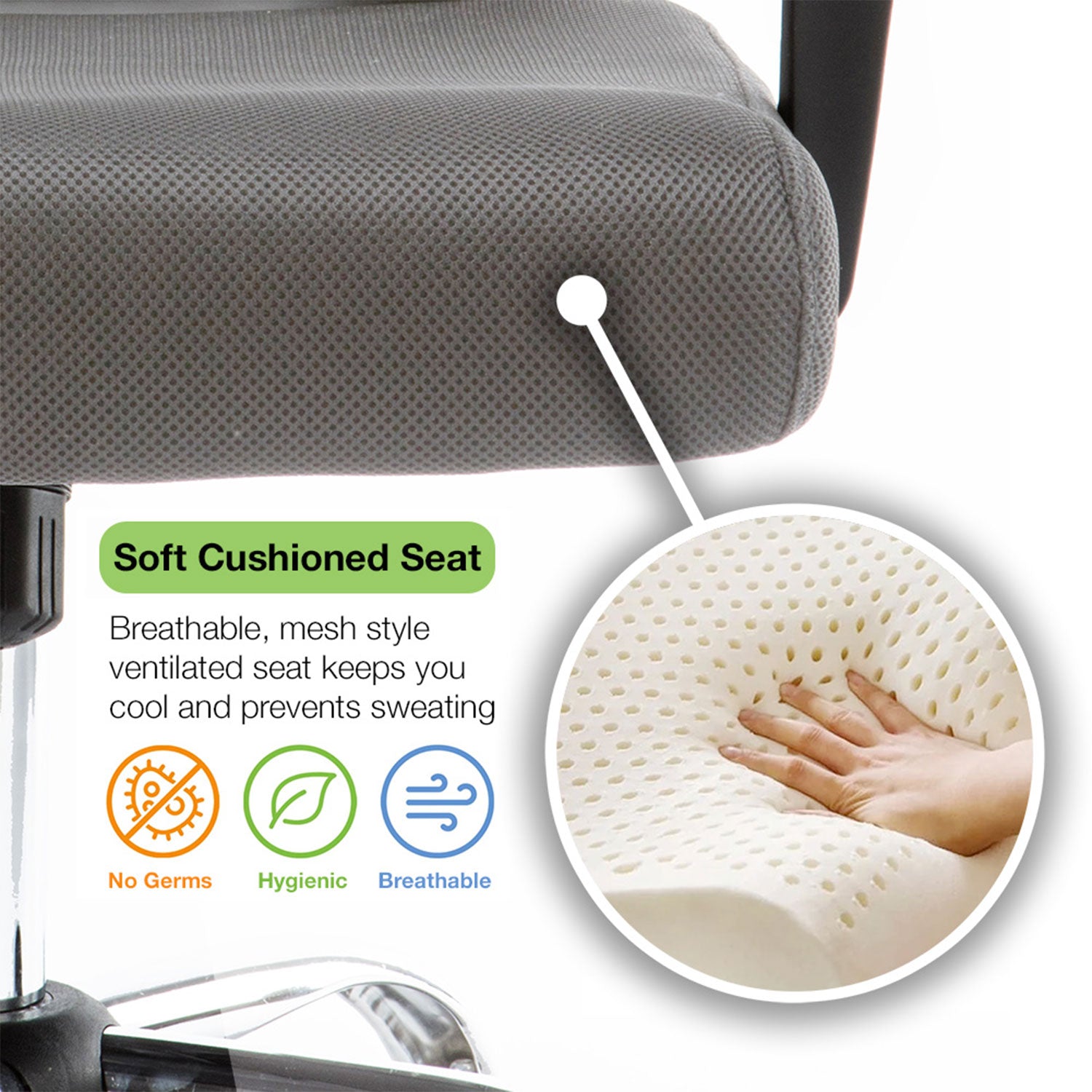 Modern Home Zuna Ergonomic Nylon Rolling Chair, Black (Used) - VMInnovations
