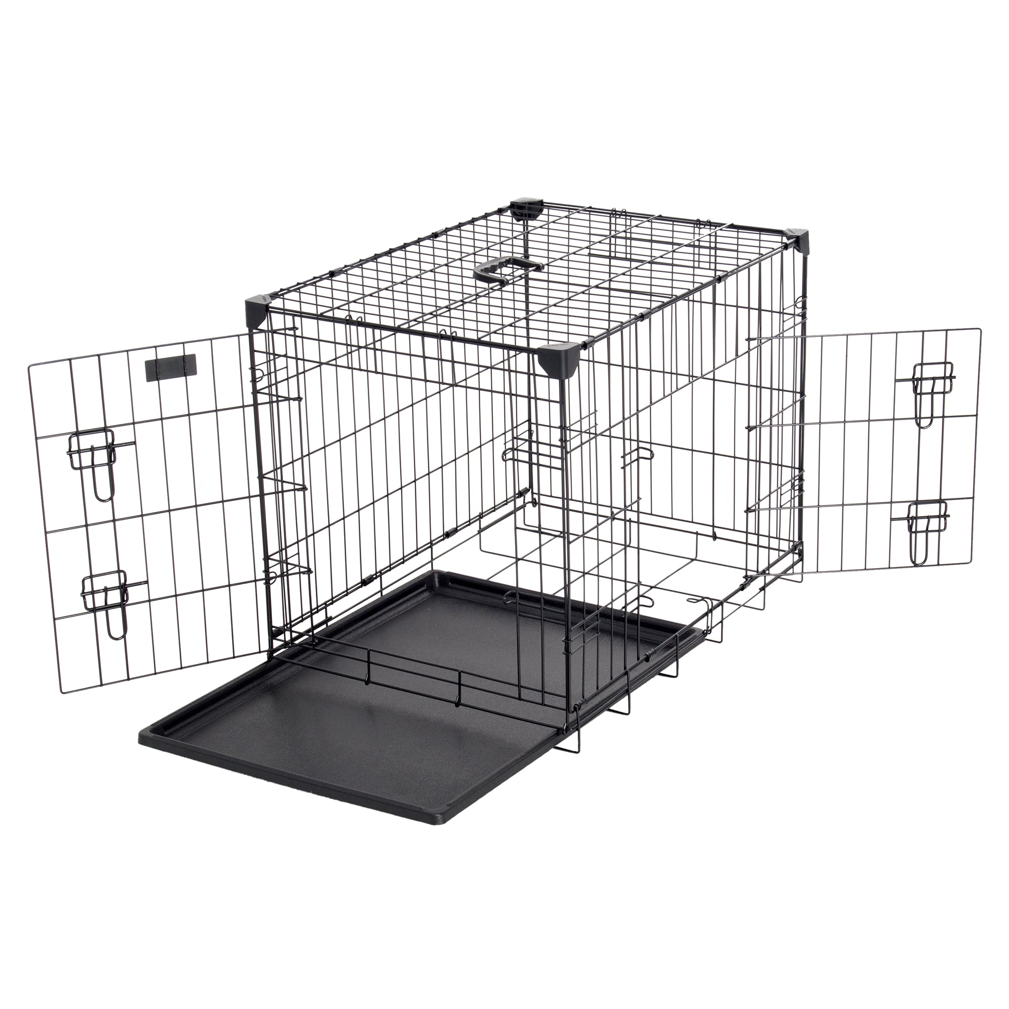 Lucky Dog 2 Door Dog Training Kennel w/ Leak Proof Removable Pan & Mat, Small