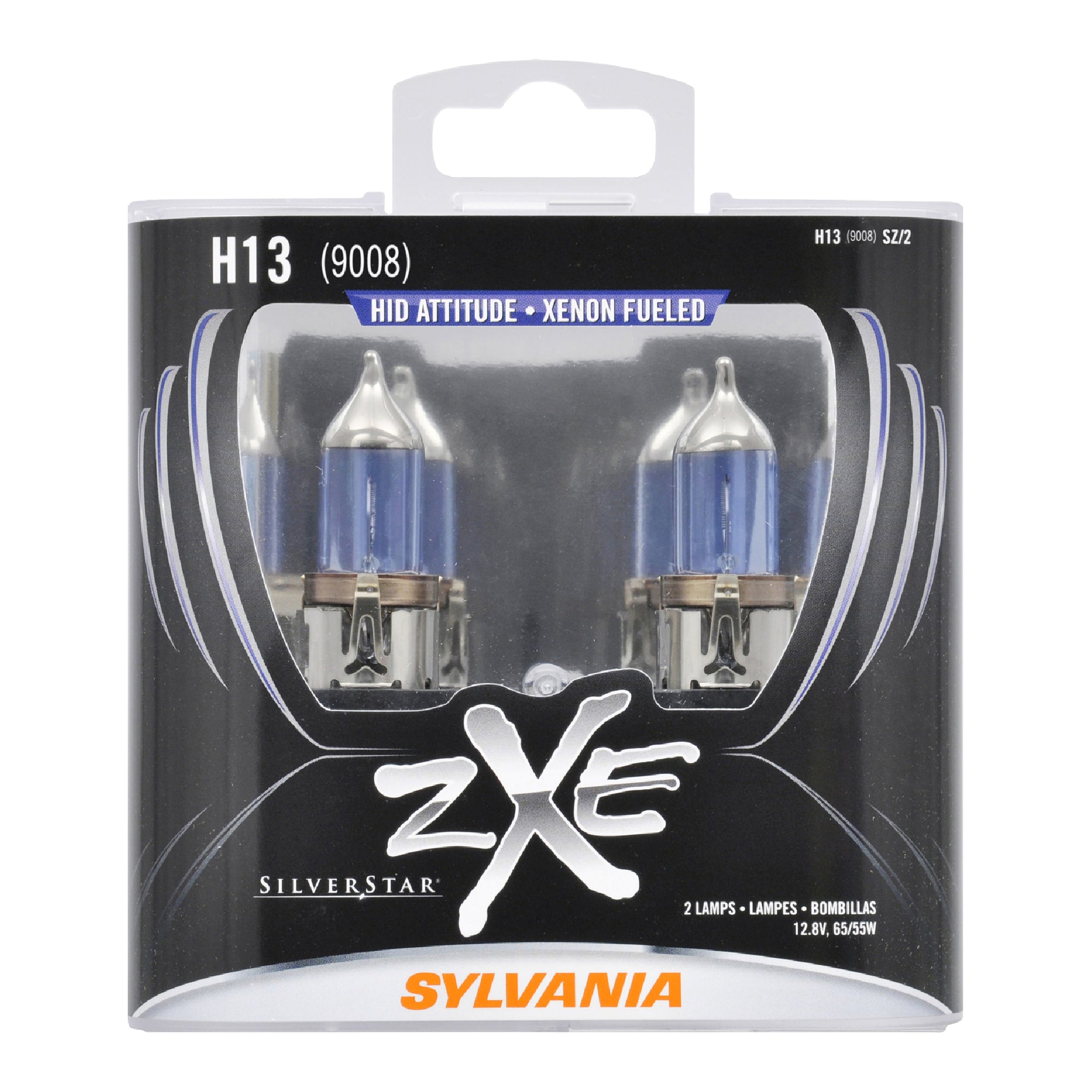 Sylvania H13 SilverStar zXe High Performance Halogen Fog Headlight Bulbs, White