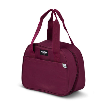 Igloo REPREVE 12 Can Soft Side Lily Lunch Bag Cooler with Carry Handles, Cherry