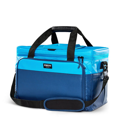 Igloo Coast Durable & Compact Insulated 36 Can Cooler Duffel Bag, Blue and Navy
