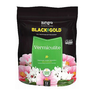 SunGro Black Gold Natural and Organic Vermiculite Potting Mix, 8 Qt Bag (6 Pack)