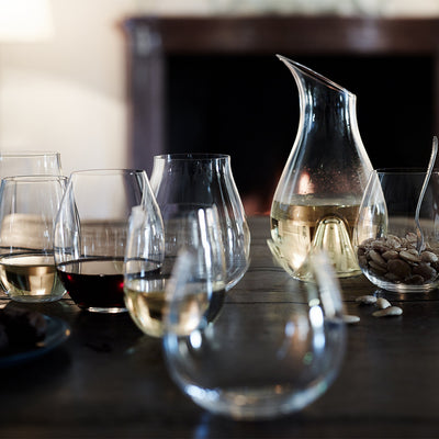 Riedel VINUM O Wine Tumbler Champagne Stemless Fine Crystal Glasses, Set of 6