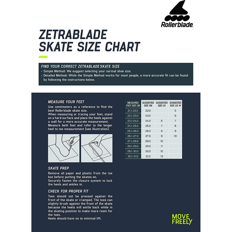 Rollerblade Zetrablade Mens Adult Fitness Inline Skate, Size 8, Black, Silver