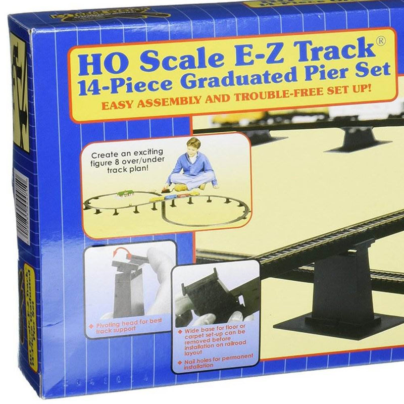 Bachmann Trains 14-Piece Pier with 9-Inch Straight + 18-Inch Curved Train Tracks