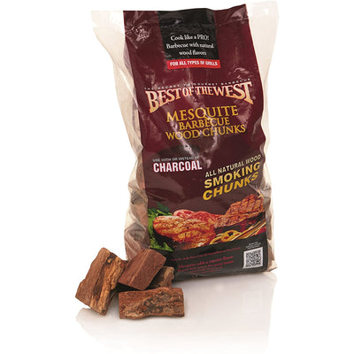 Best of the West Mesquite BBQ Smoking Wood Chunks for Grilling, 8 Lbs (6 Pack)