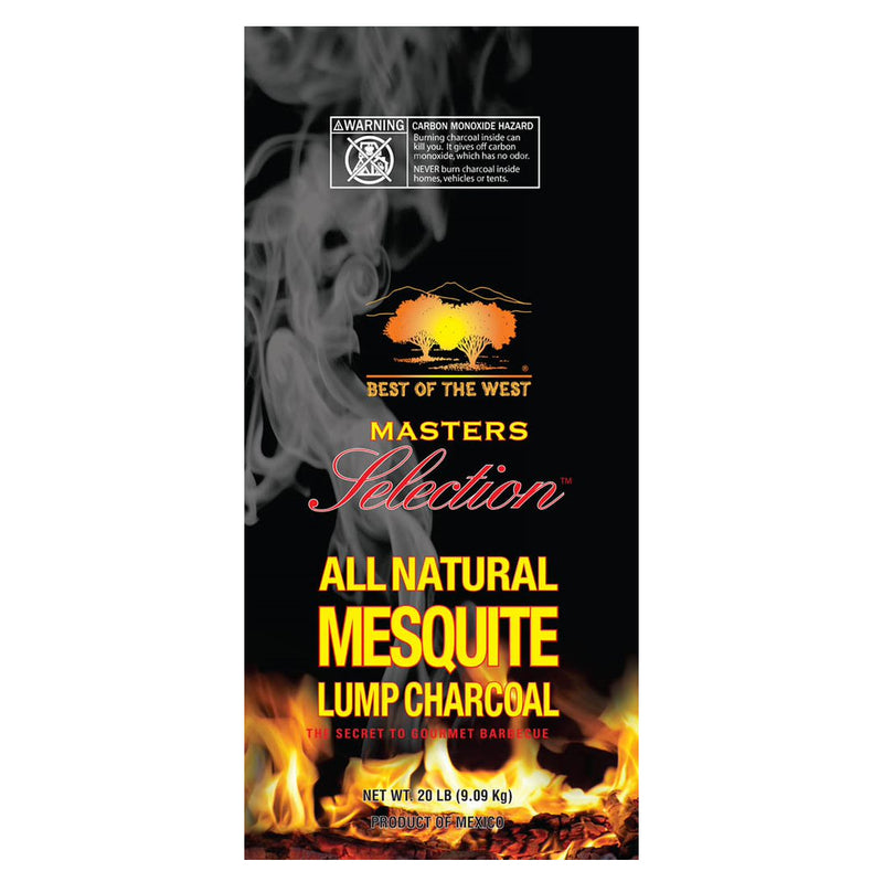 Best of the West Masters Selection Mesquite Lump Charcoal for Grilling, 20 Pound