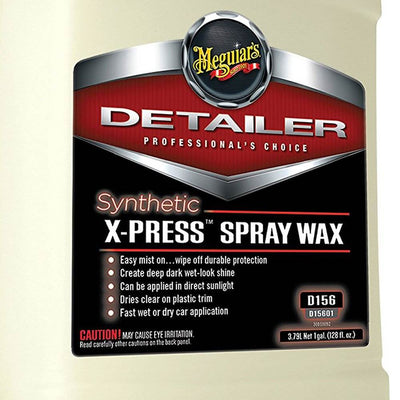 Meguiar's Synthetic X Press Detailer Spray Hydrophobic Auto Wax Mist, 1 Gallon