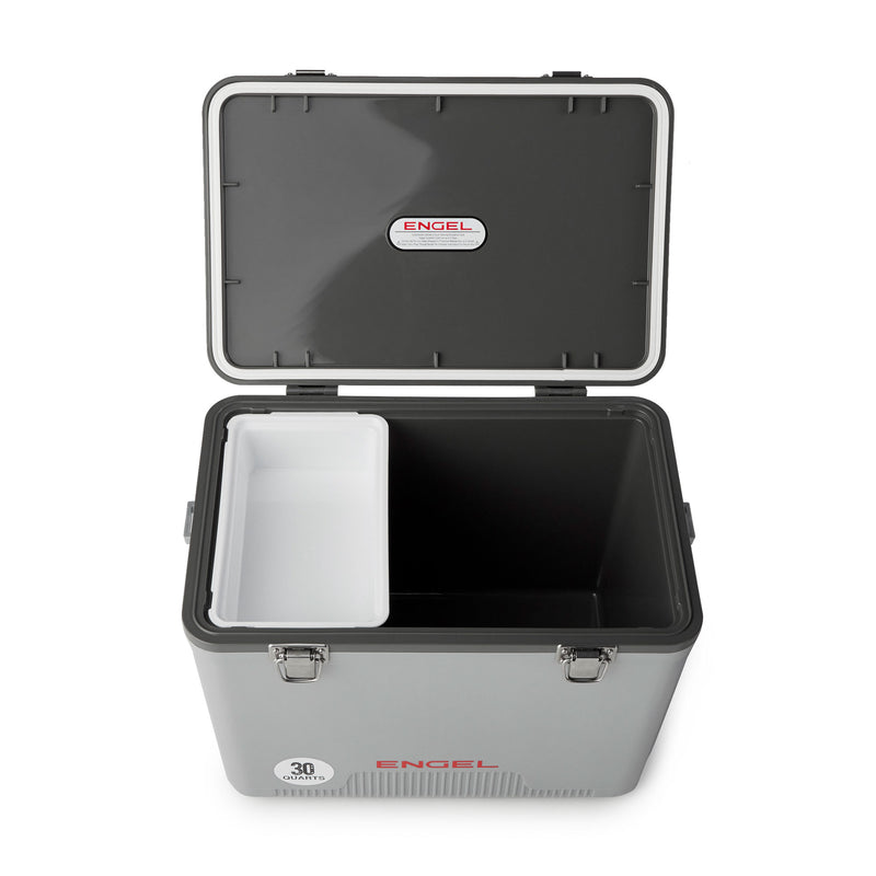 ENGEL 30-Qt 48 Can Leak-Proof Compact Insulated Airtight Drybox Cooler, Silver - VMInnovations